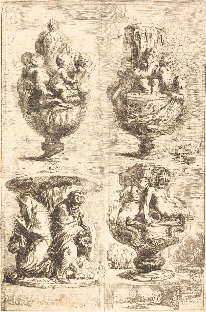 Cuatro jarrones (Les quatres vases) de Gabriel Jacques de Saint Aubin