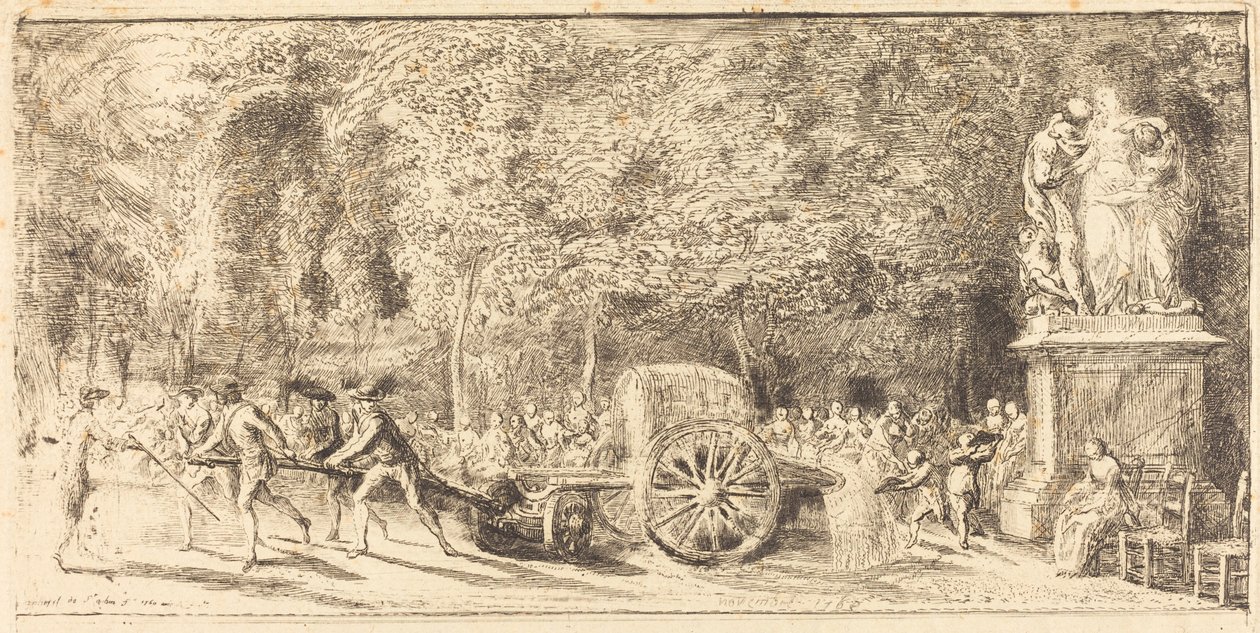 El barril de riego [mitad superior] de Gabriel Jacques de Saint Aubin