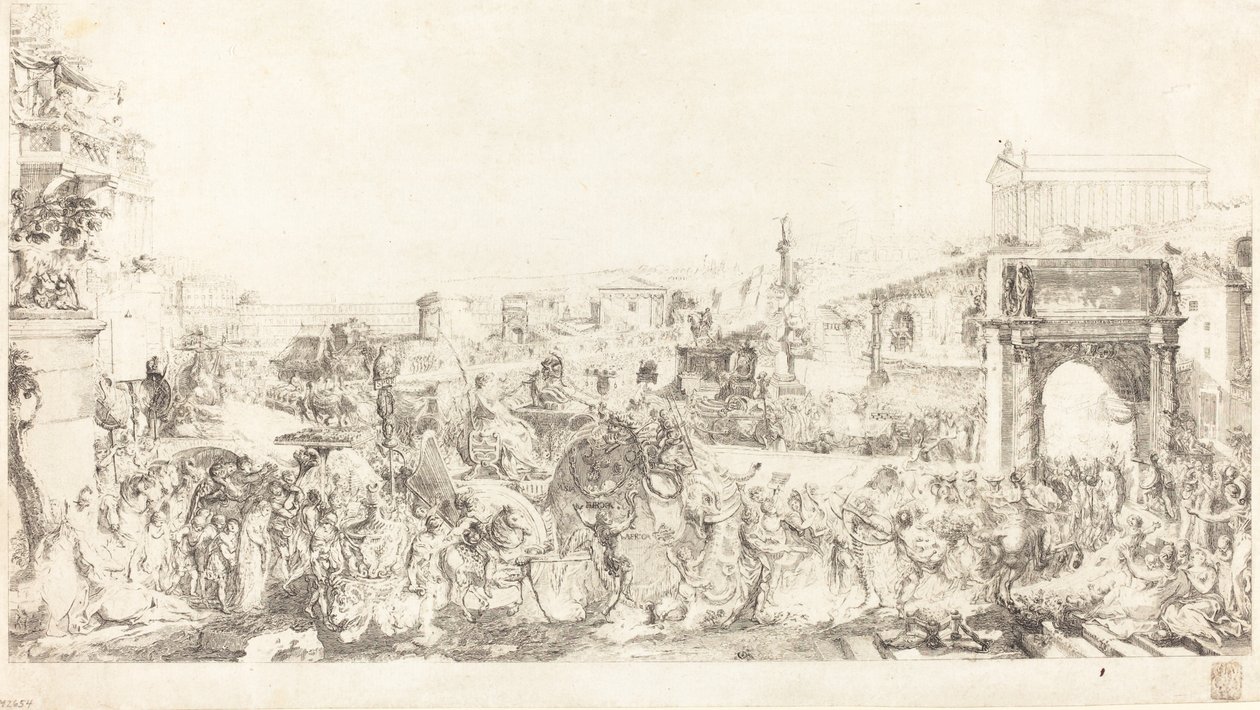 Triunfo de Pompeyo en Roma de Gabriel Jacques de Saint Aubin