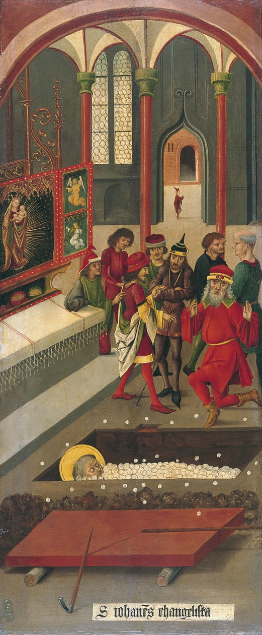 El milagro del anfitrión en la tumba de San Juan, 1478 de Gabriel Mälesskircher