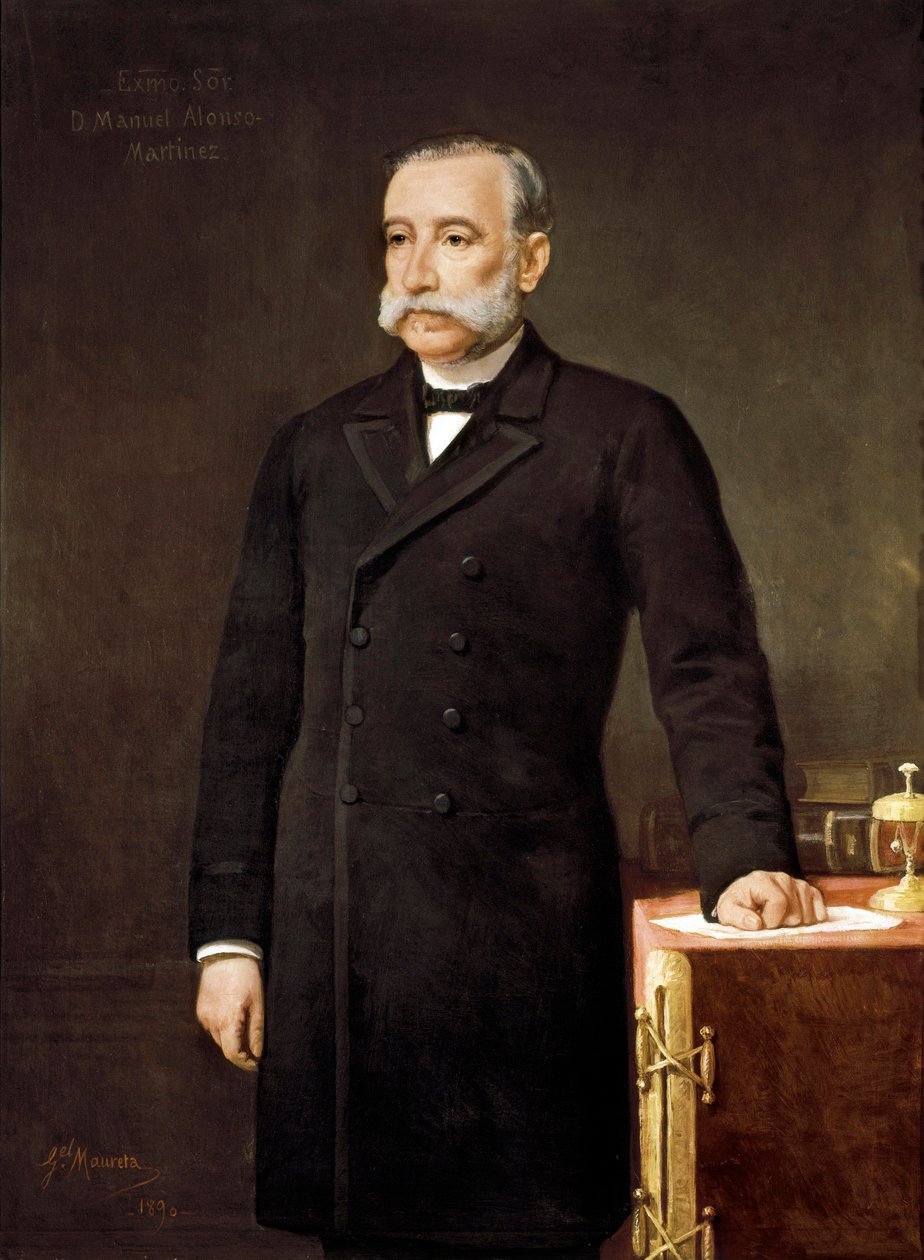 Retrato de Manuel ALONSO MARTINEZ (1827-1891), abogado y político español miembro del Partido Unión Liberal Madrid, Congreso de los Diputados.
 Pintura de Gabriel Maureta (siglo XIX). de Gabriel Maureta Aracil