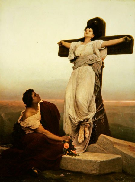 Mártir cristiano en la cruz, Santa Julia de Gabriel Max