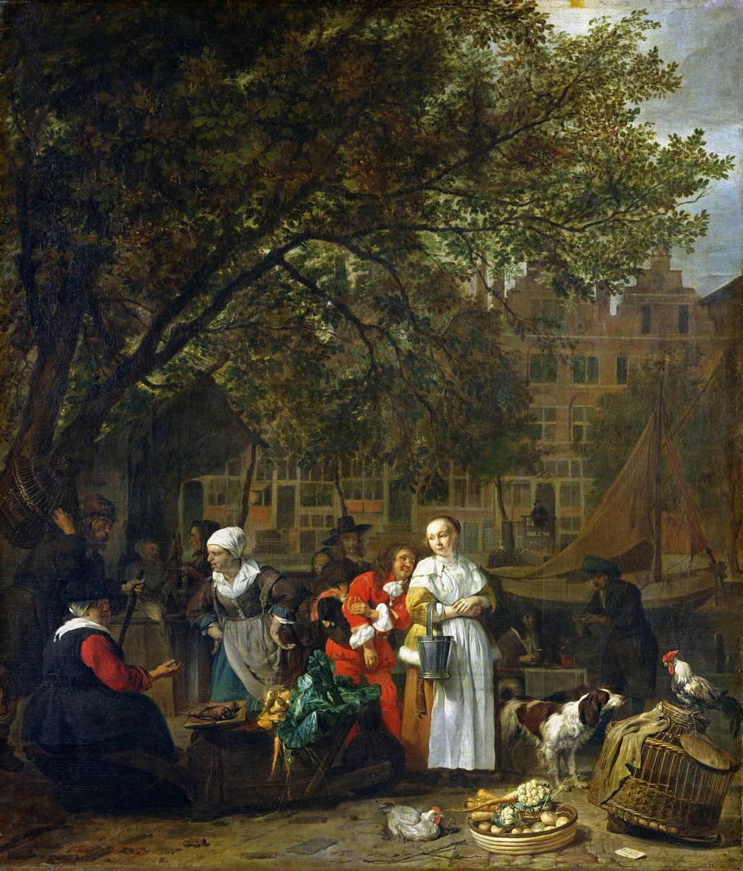 Un mercado de hierbas en Ámsterdam de Gabriel Metsu