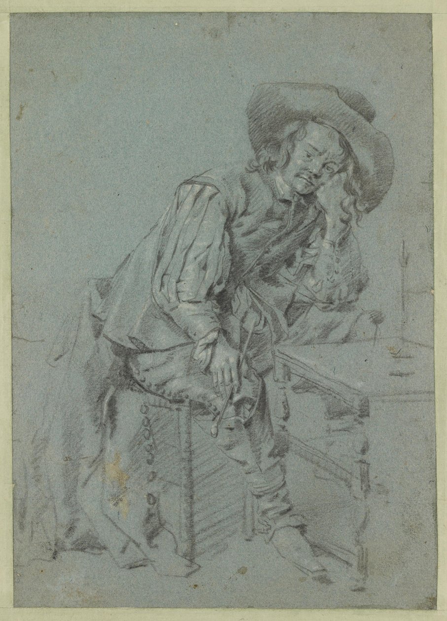Un hombre sentado con una pipa de Gabriel Metsu