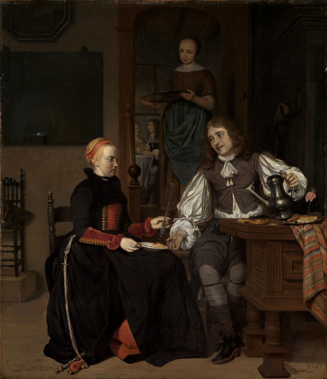 Pareja joven en el desayuno de Gabriel Metsu
