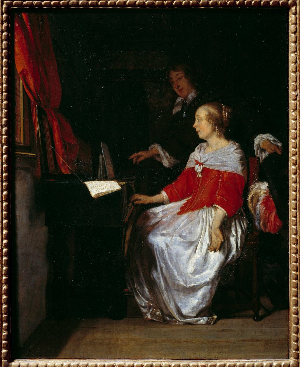 Lección de virginal | Gabriel Metsu | Impresión de arte