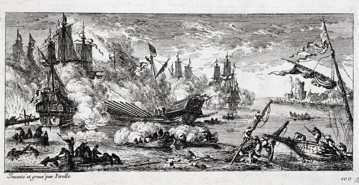 Batalla naval de Agosta (actual Augusta en Sicilia) entre la flota francesa y una alianza española y holandesa el 22 de abril de 1676. También llamada la Batalla del Monte Gibel o la Batalla de Famagusta de Gabriel Perelle