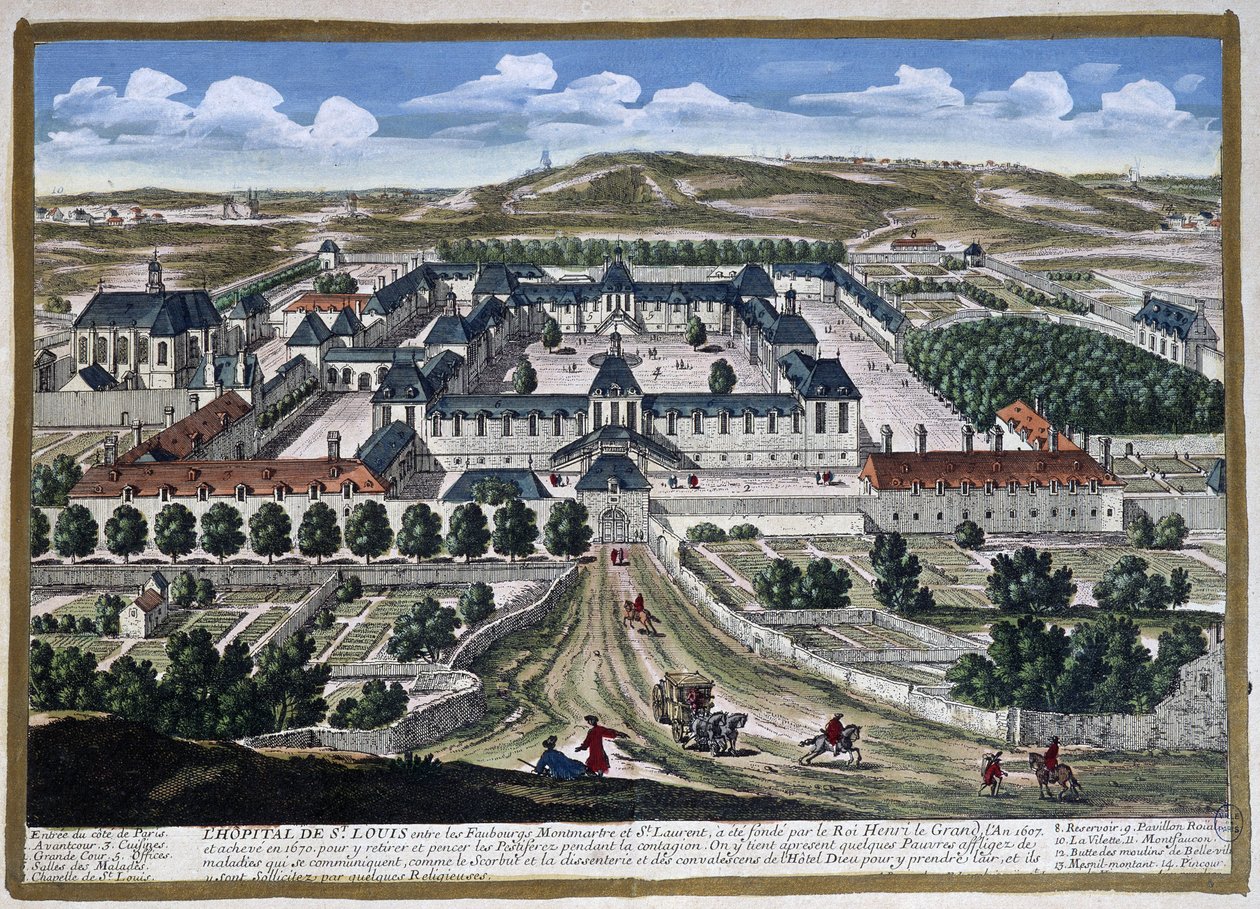 Hospital Saint Louis fundado por el Rey Enrique el Grande - por Perelle de Gabriel Perelle