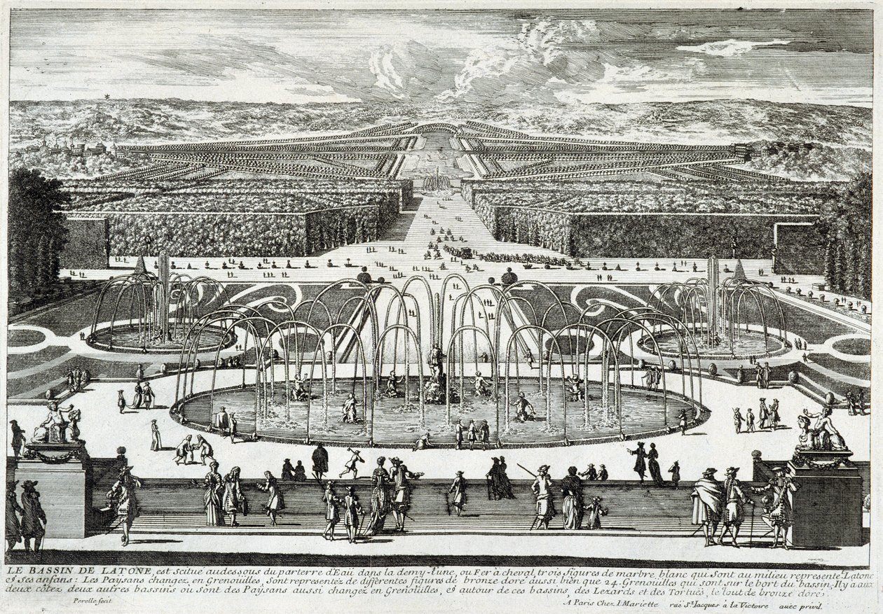 El estanque de Latona en los jardines del castillo de Versalles - por Perelle, finales del siglo XVII de Gabriel Perelle