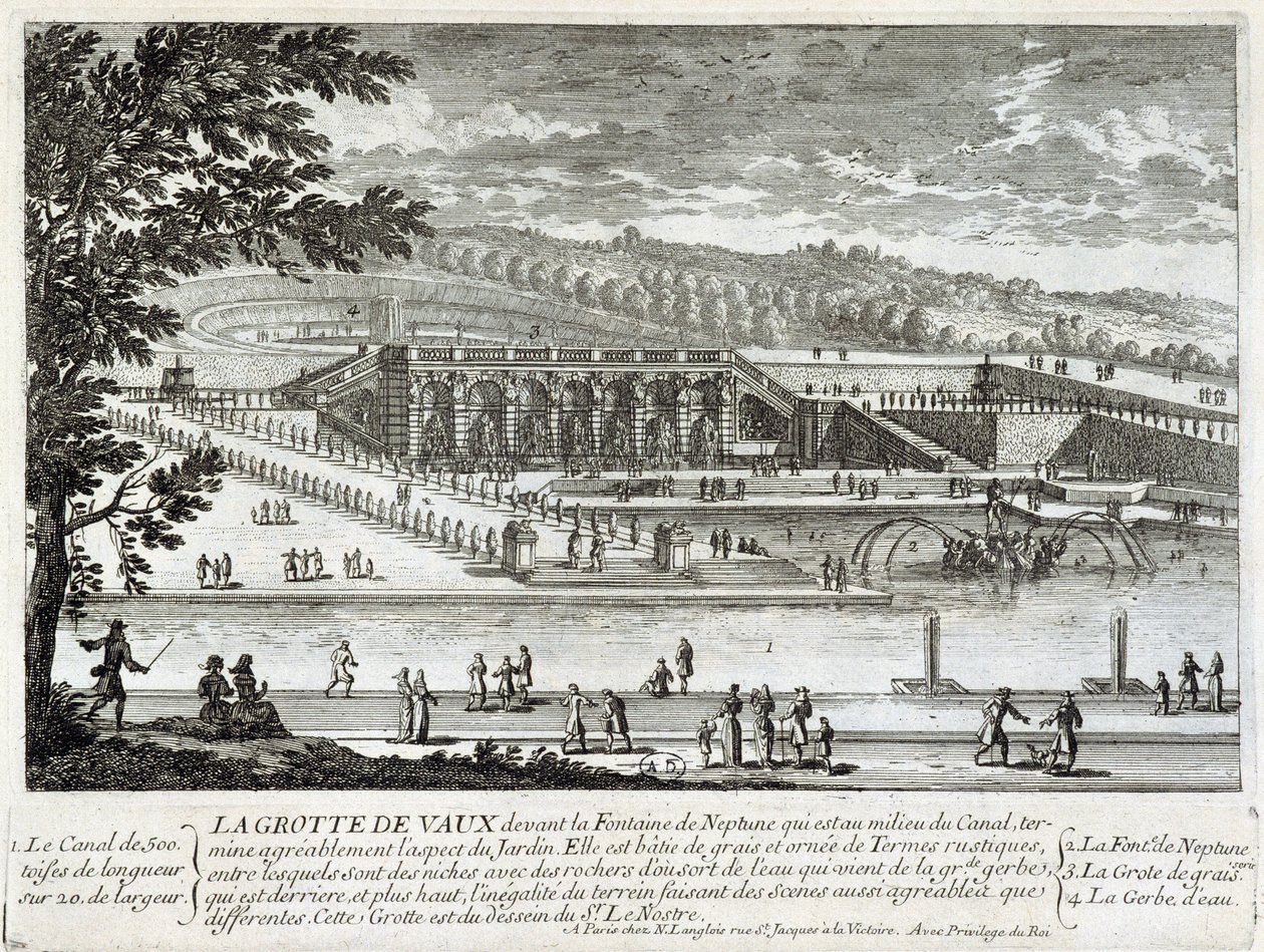 Vista de la cueva de Vaux Le Visomte (Vaux-Le-Vicomte) - por Perelle, finales del siglo XVII de Gabriel Perelle