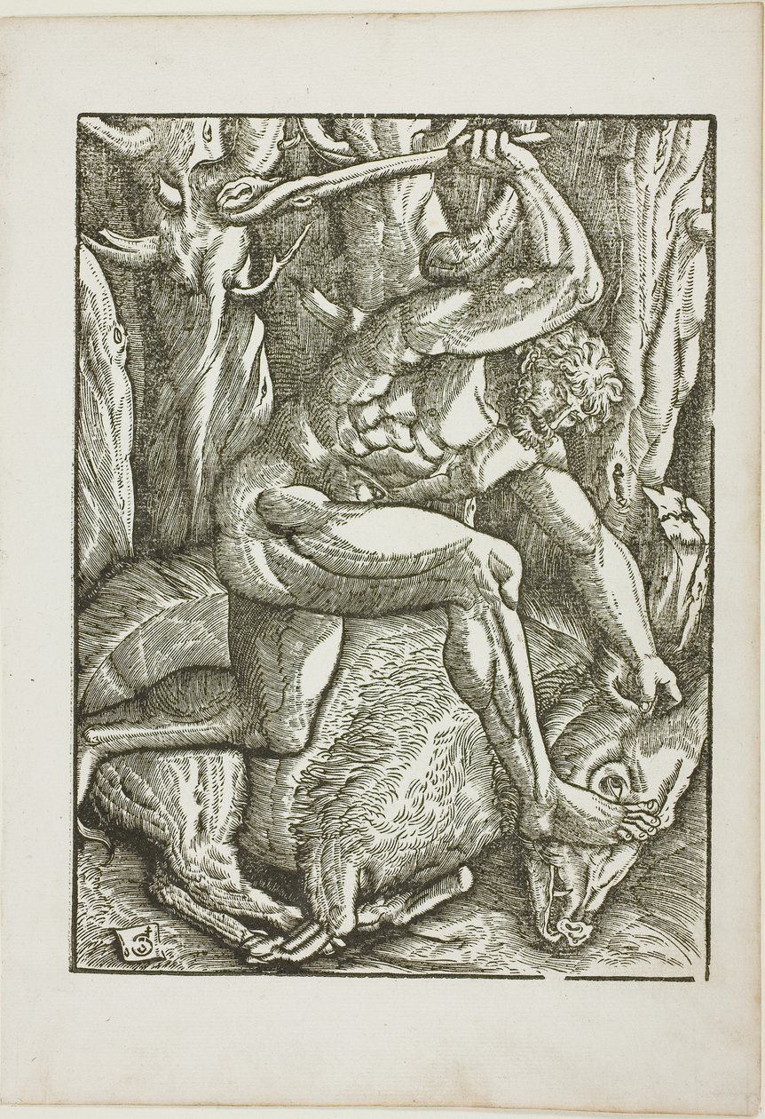 Los trabajos de Hércules: Hércules sometiendo al jabalí de Erimanto de Gabriel Salmon