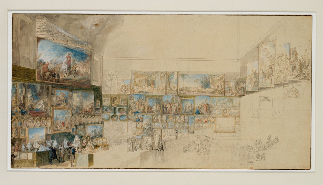 Vista del Salón de 1765 ... de Gabriel de Saint-Aubin