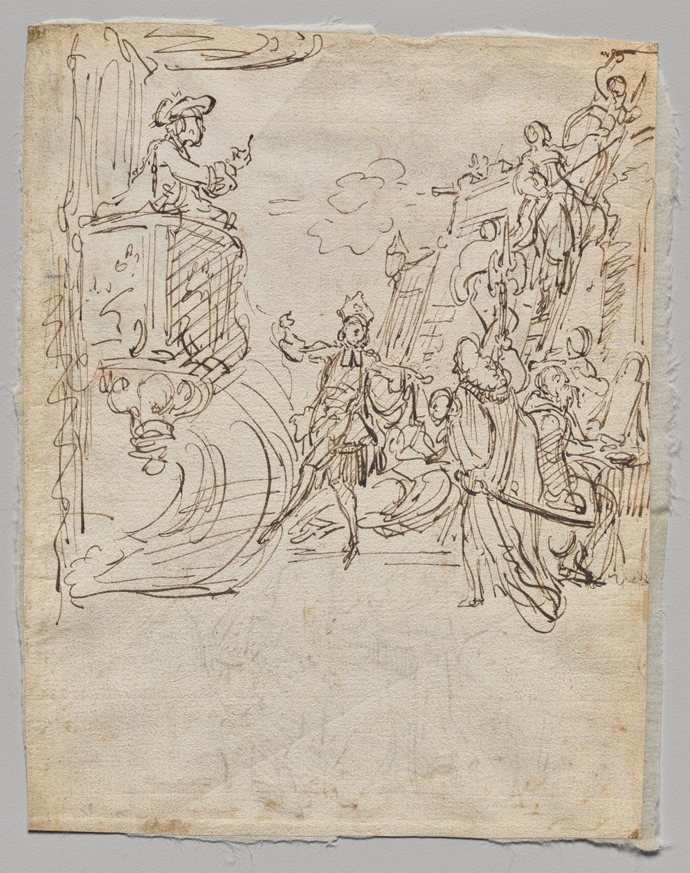 Boutique de lencería y conversación (verso) de Gabriel de Saint Aubin