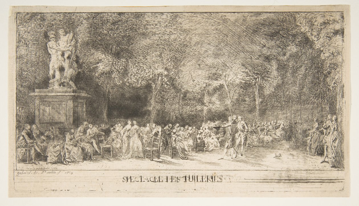 Escena en las Tullerías: Las Sillas, 1760 de Gabriel de Saint Aubin