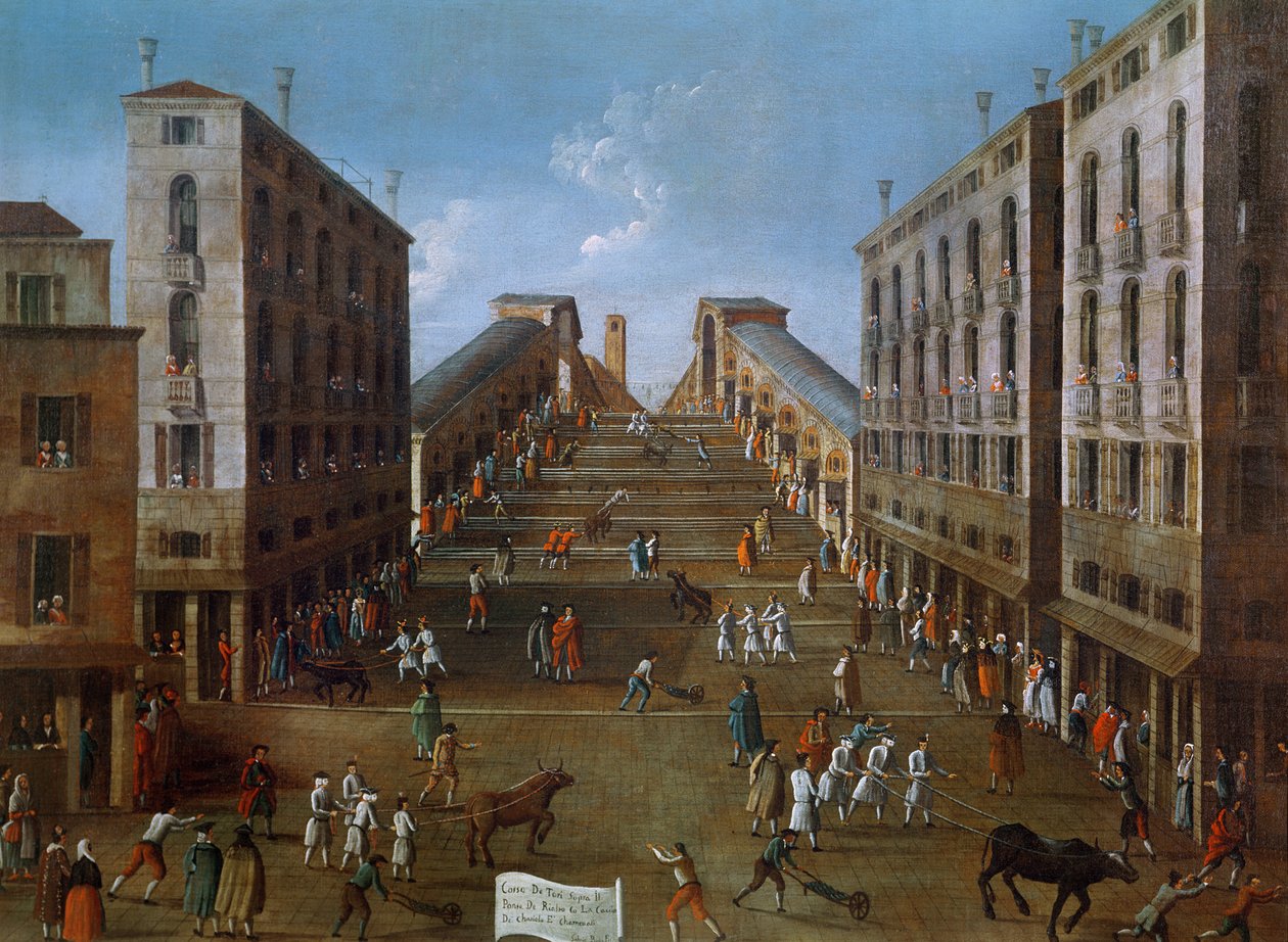 Corrida de toros en el Puente de Rialto de Gabriele Bella