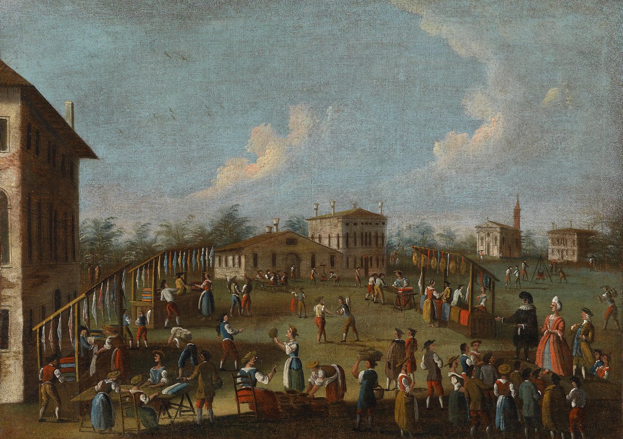 Escena de mercado rural en Veneto de Gabriele Bella