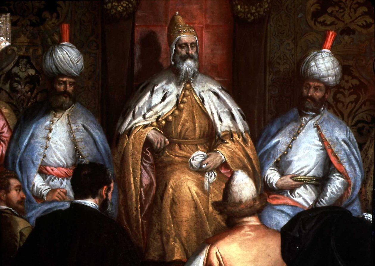 Marino Grimani (1532-1605) recibiendo al embajador persa de Gabriele Caliari