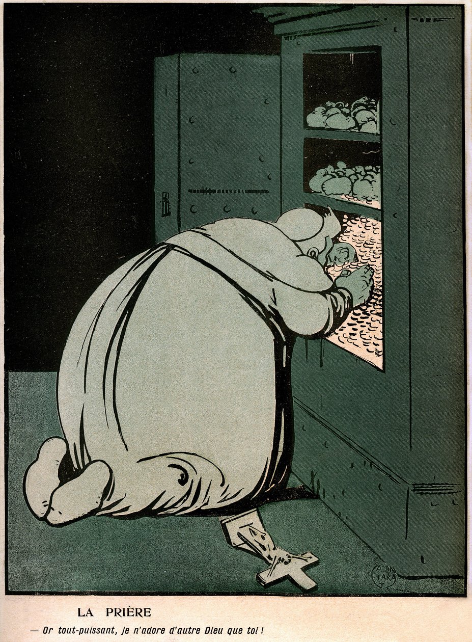 Viñeta en el diario de humor político francés "El plato de mantequilla" especial Vaticano (n°242 del 18 de noviembre de Gabriele (1865 1937) Galantara