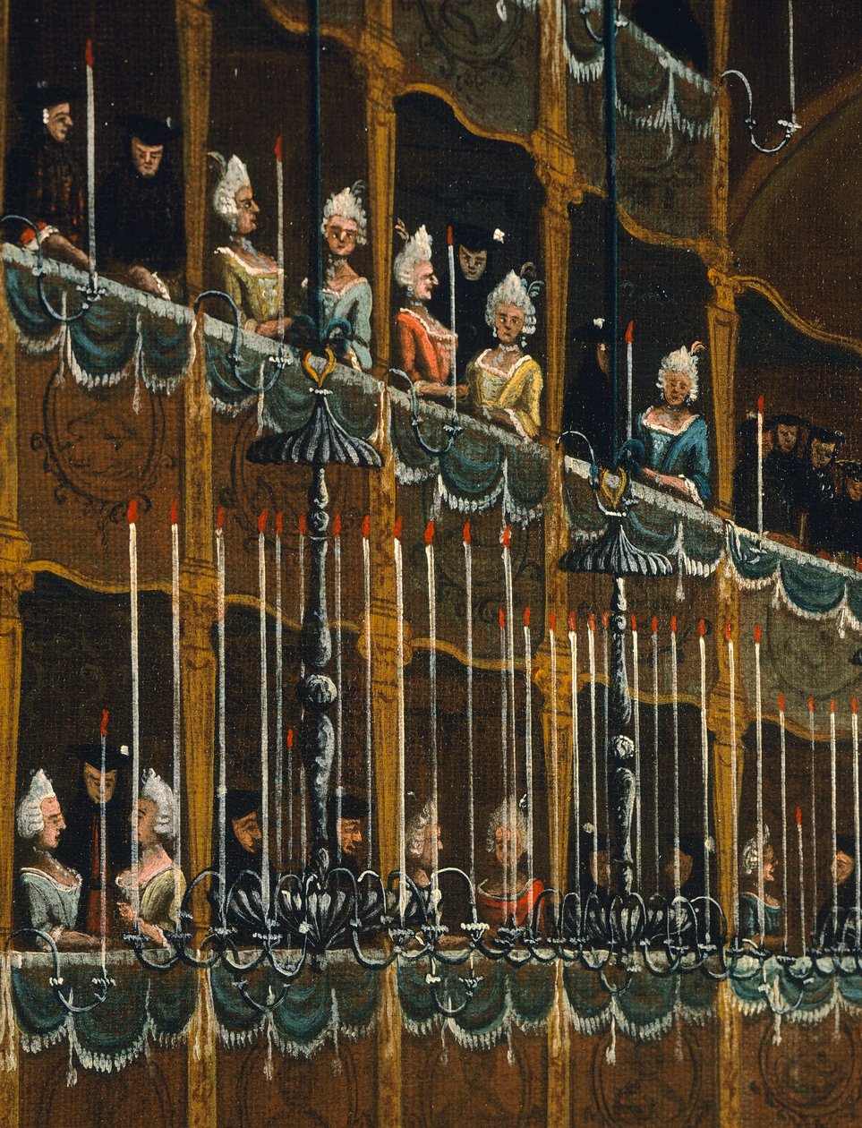 Almuerzo en el Teatro San Beneto ofrecido por el Dogo en honor a los príncipes del norte, Venecia, por Gabriel Bella (detalle) de Gabriele Bella