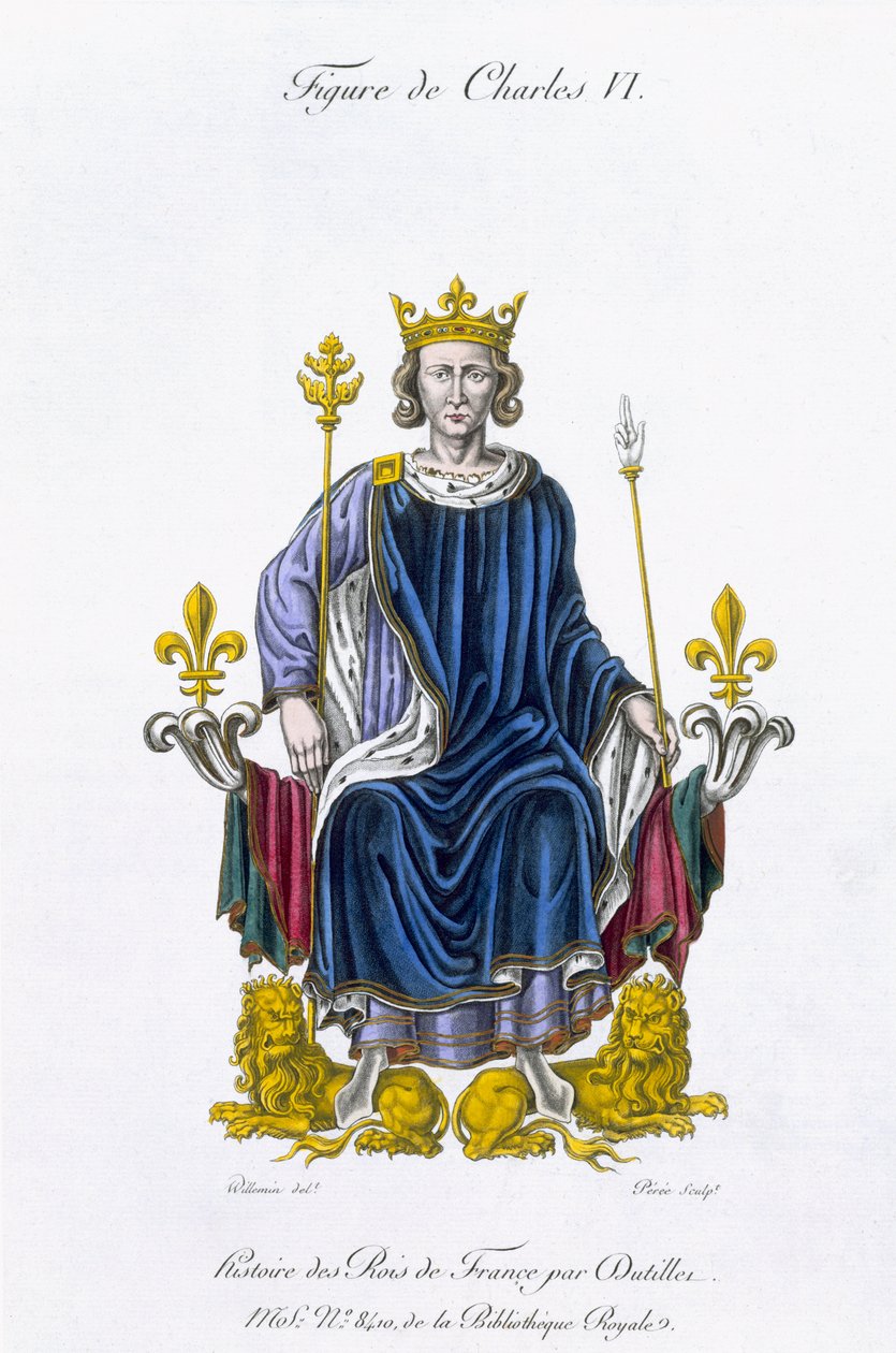Figura de Carlos VI, grabado por Amedee Peree, de 