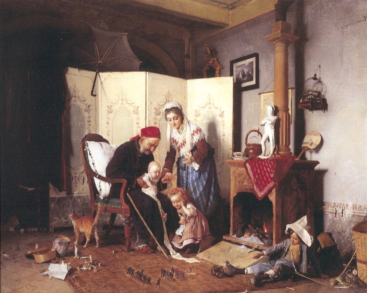 Un juego de soldados, 1878 de Gaetano Chierici
