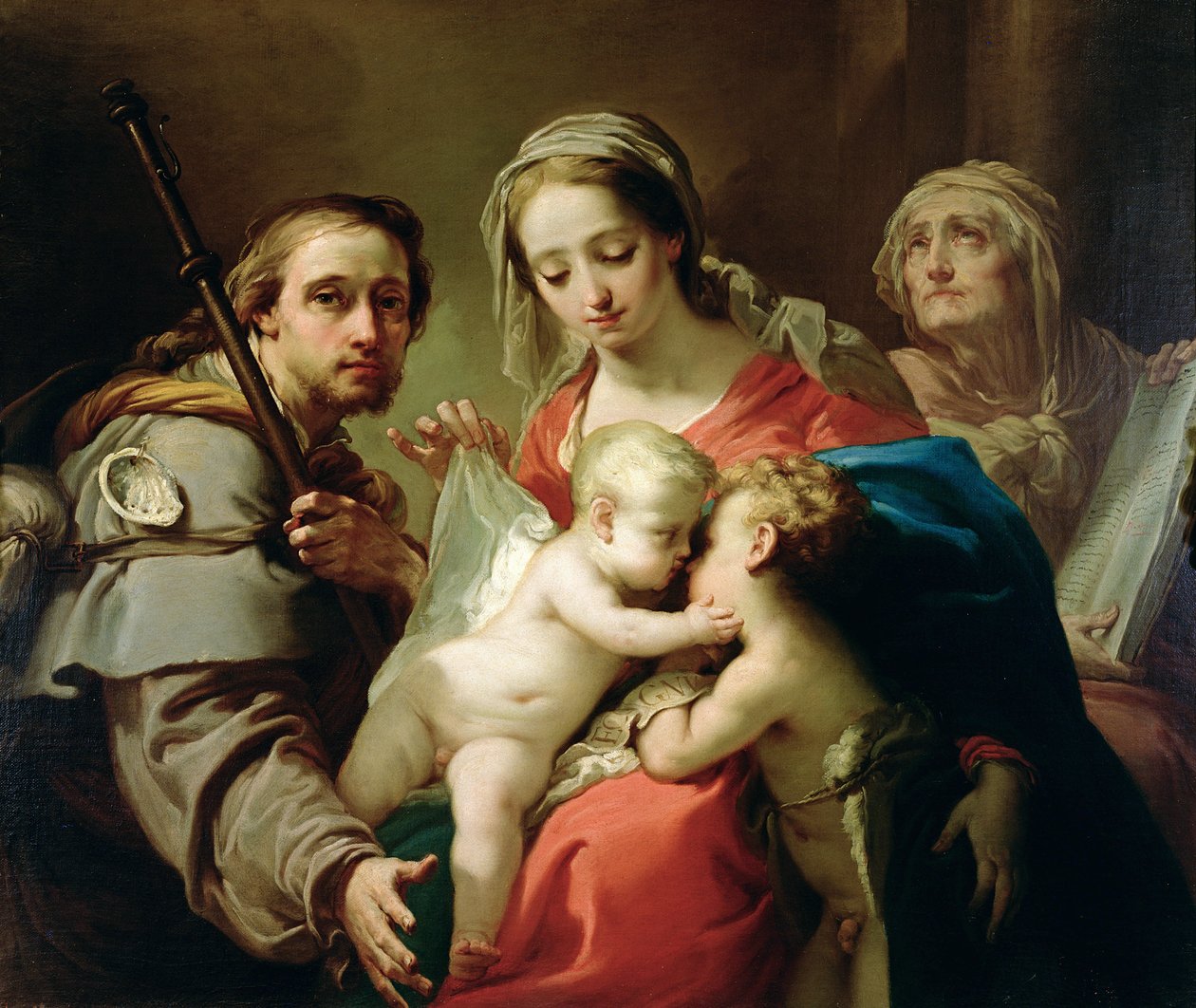 Madonna y el Niño con los santos Juan, Ana y Rocco de Gaetano Gandolfi