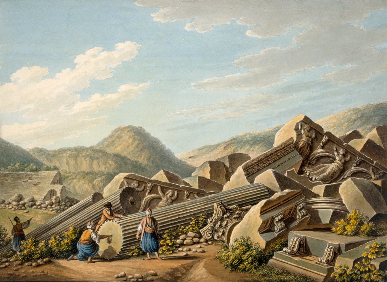 Ruinas de un templo romano en Éfeso, 1790s de Gaetano Mercati