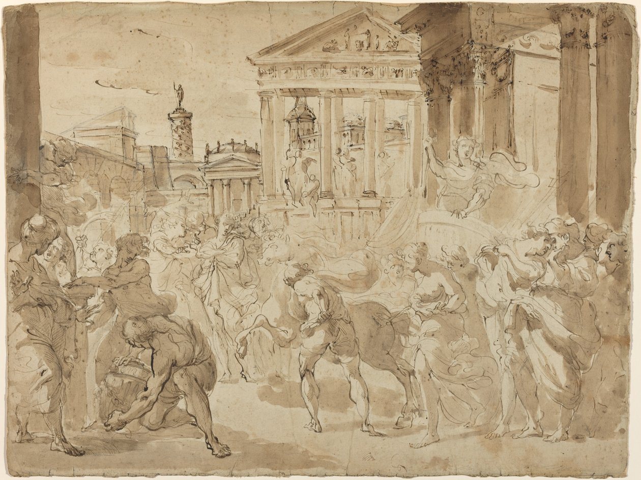 Una procesión triunfal en la antigua Roma de Gaetano Gandolfi
