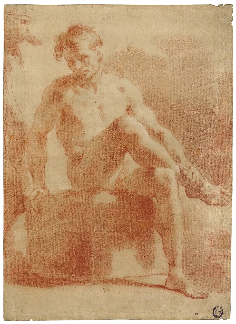 Desnudo masculino sentado de Gaetano Gandolfi