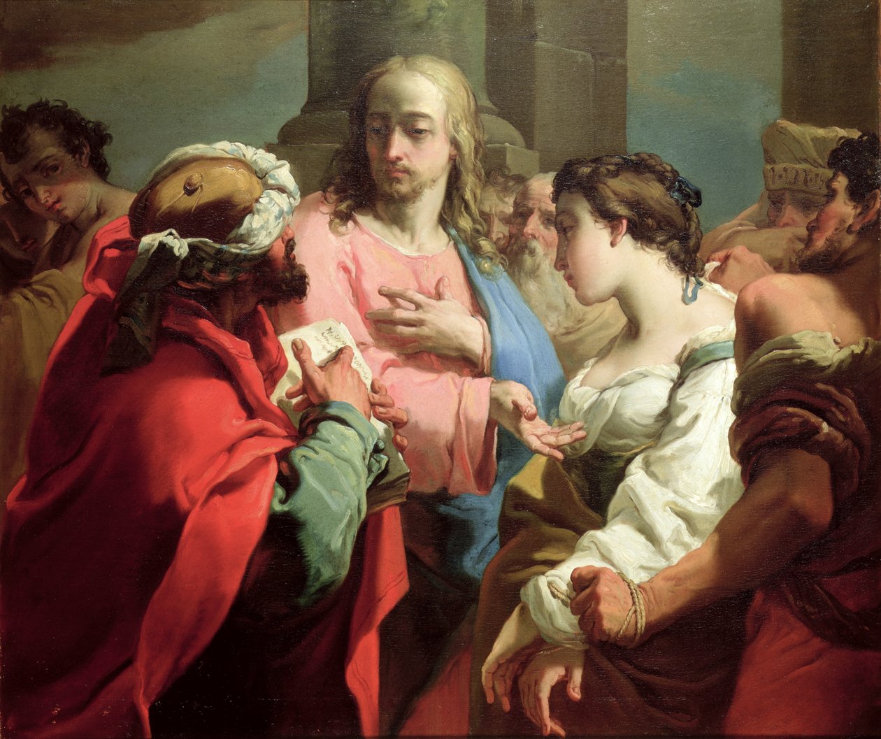 Cristo y la mujer sorprendida en adulterio de Gaetano Gandolfi