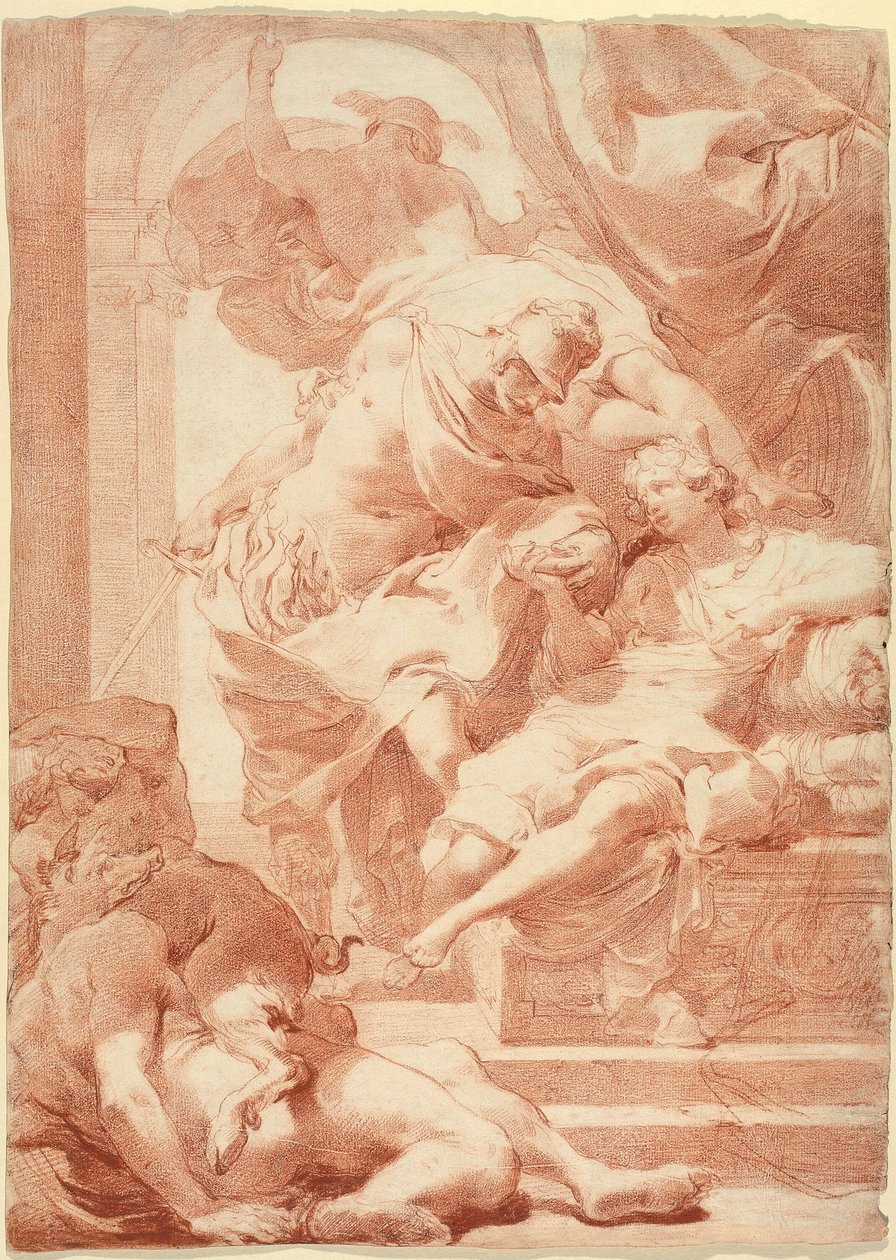 Ulises ante Circe, Mercurio detrás de Gaetano Gandolfi