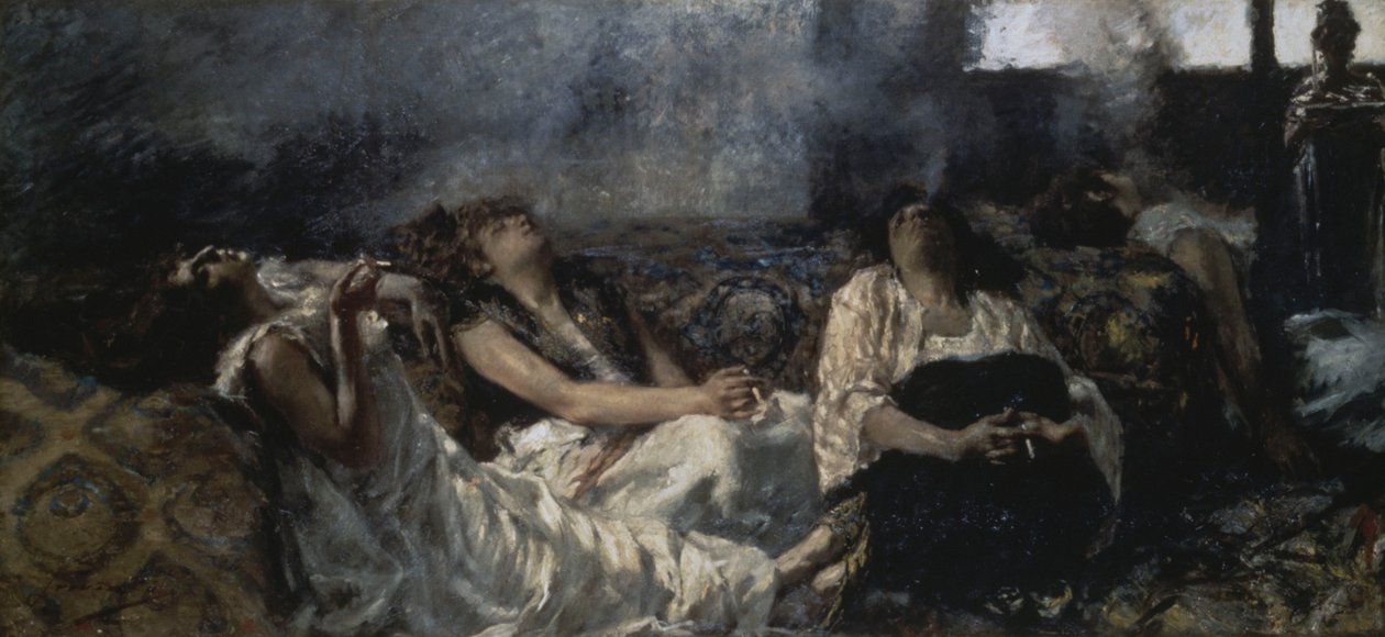 Fumadores de hachís de Gaetano Previati