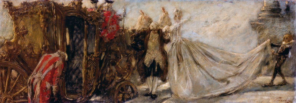 Saliendo de la iglesia de Gaetano Previati