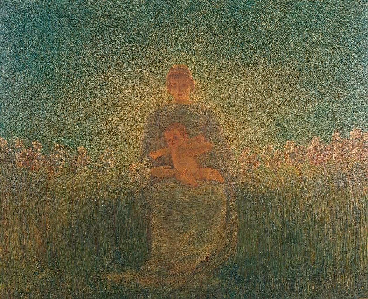 Madonna de los lirios de Gaetano Previati