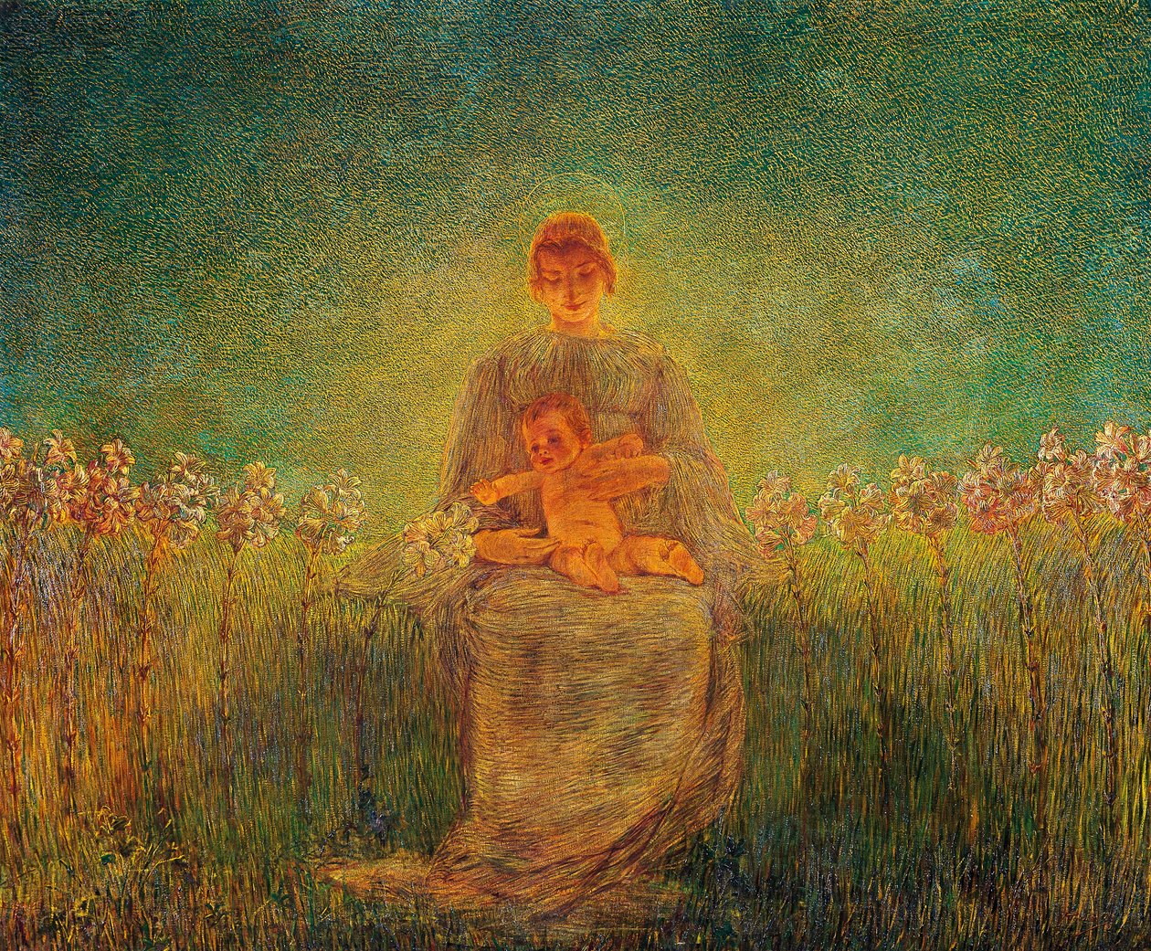 Madonna de los Lirios de Gaetano Previati