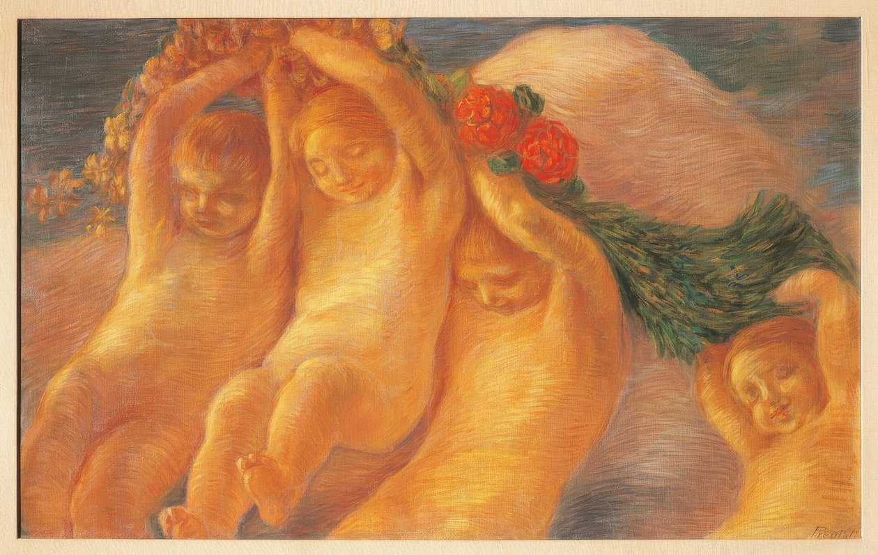 Putti con una corona, 1906-1908 de Gaetano Previati