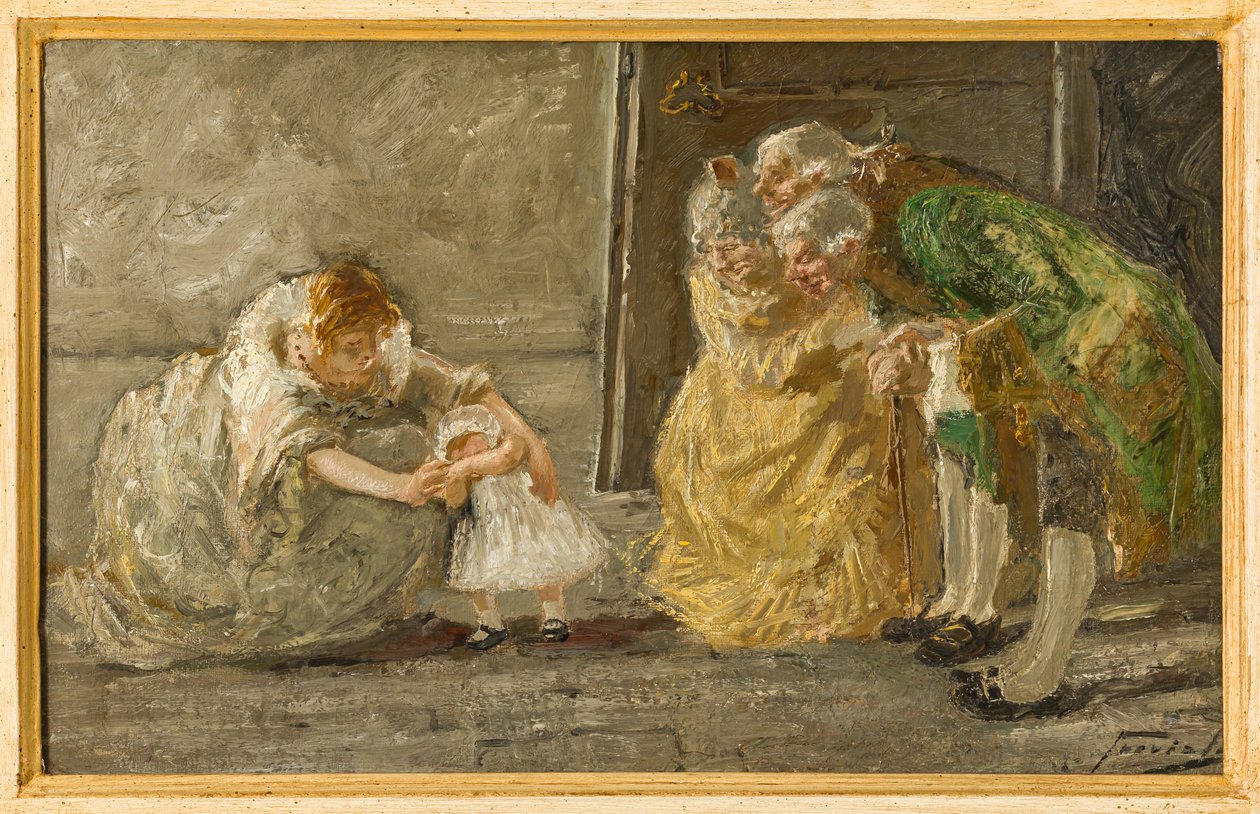 Escena (pintura al óleo sobre lienzo) de Gaetano Previati