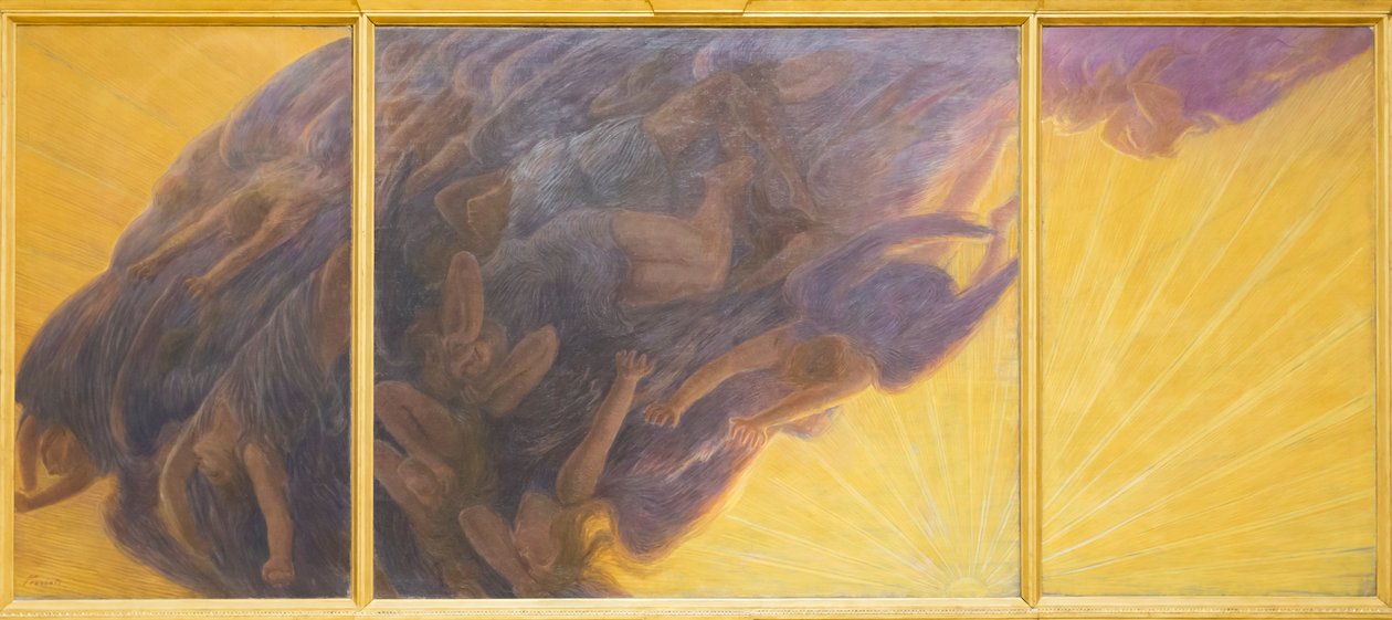 La caída de los ángeles, c. 1913, Gaetano Previati (óleo sobre lienzo) de Gaetano Previati