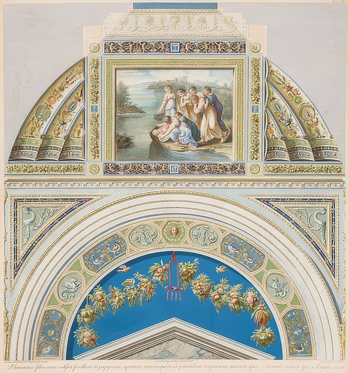 Luneta y bóveda con el hallazgo de Moisés. 1774 de Gaetano Savorelli