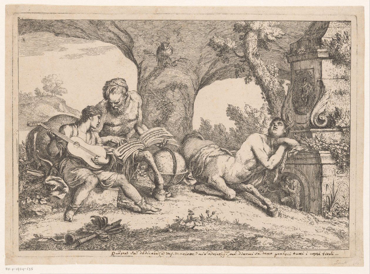 Aquiles enseñado por Quirón Varios programas y países (título de la serie) Varii capricci e paesi (título de la serie) de Gaetano Zompini (possibly)