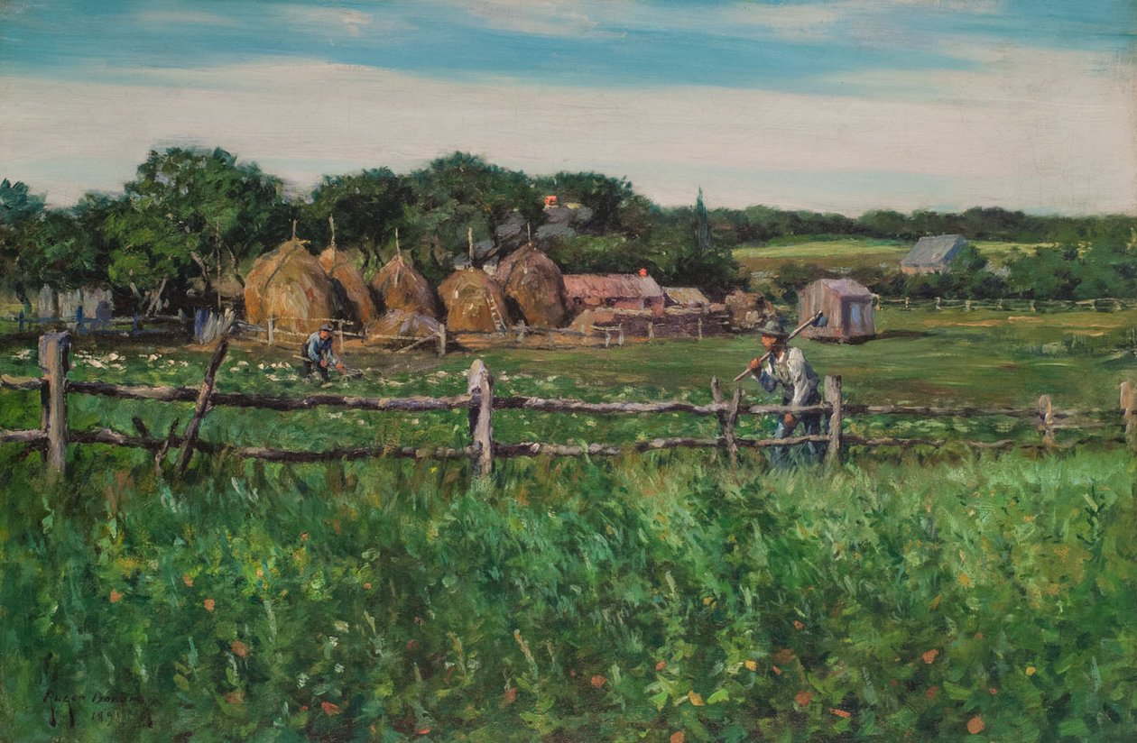 Aradores en un campo cercado de Gaines Ruger Donoho