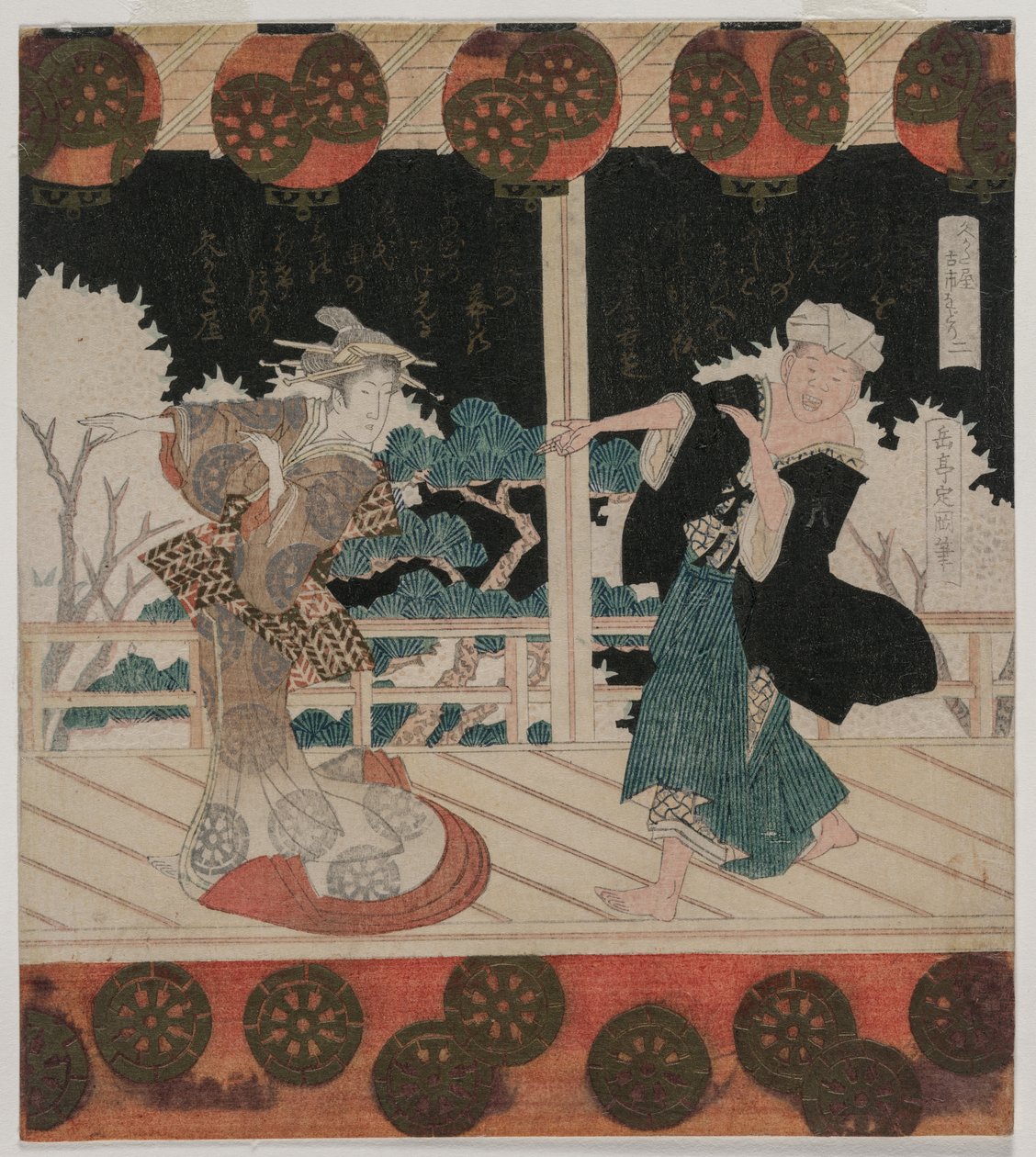 La danza en Furuichi para el grupo Hisagataya de Gakutei Harunobu