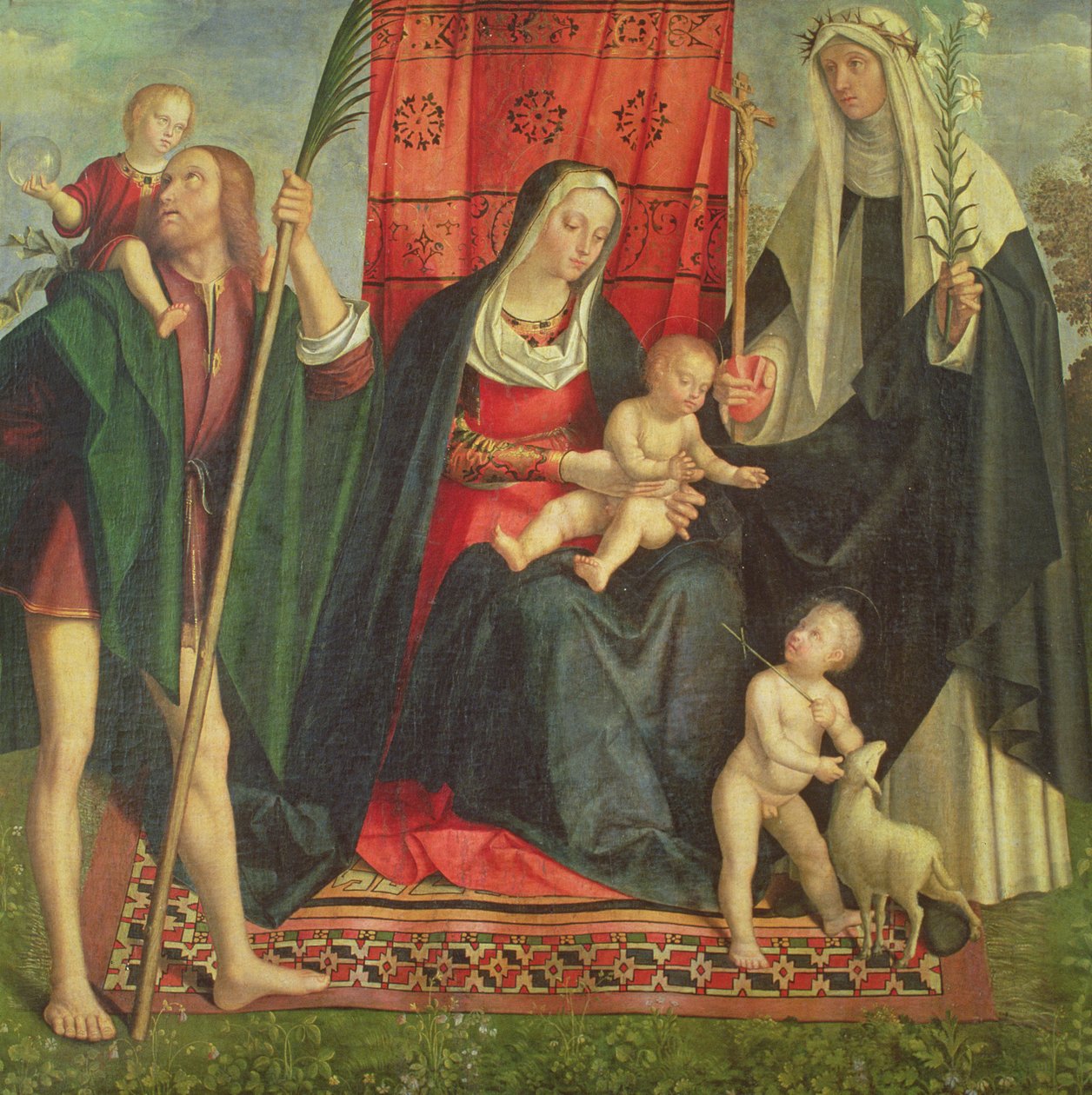 Madonna y el Niño con santos de Galeazzo Campi