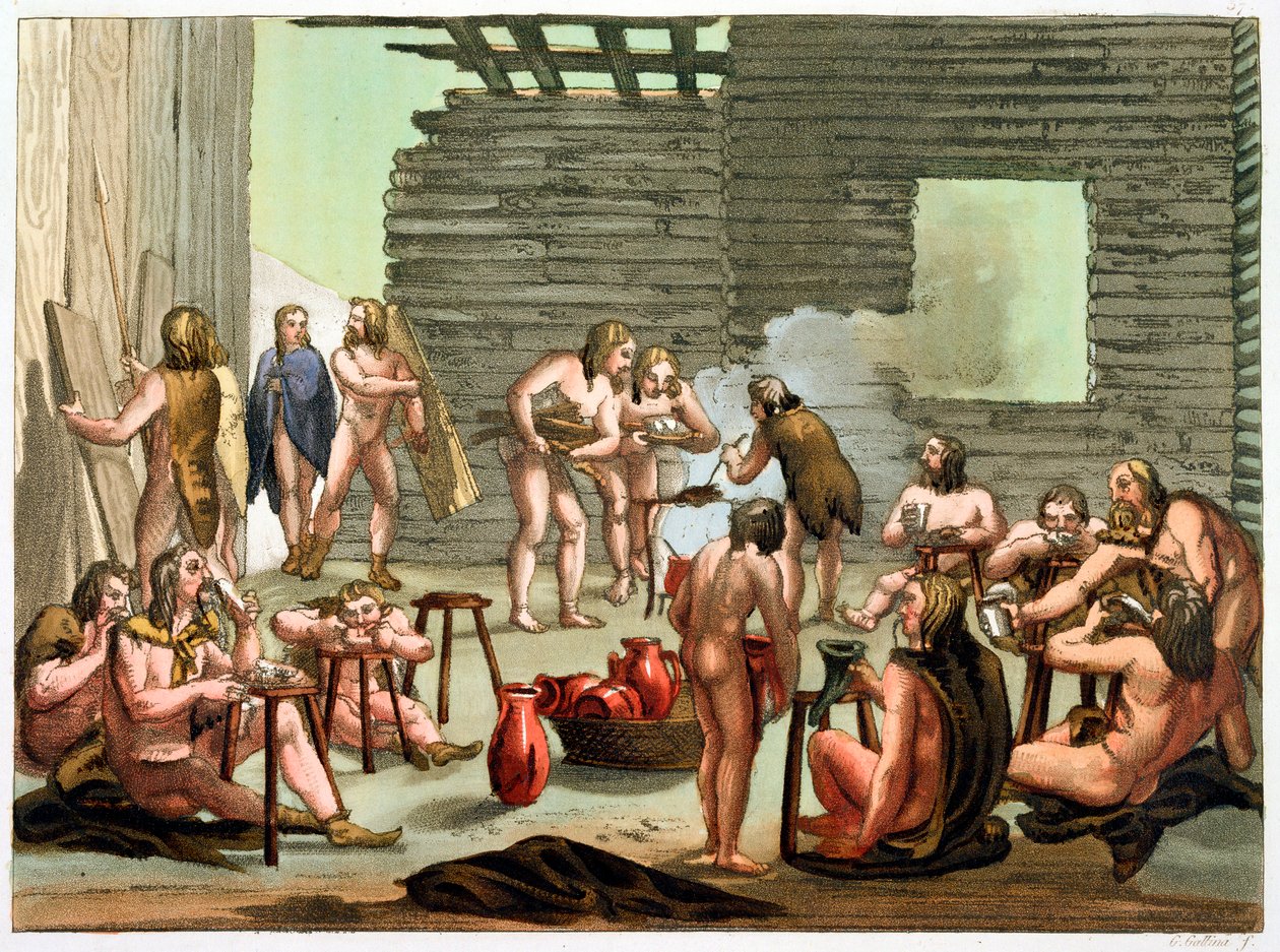 Un campamento celta o galo antiguo, c.1800-18 de Gallo Gallina