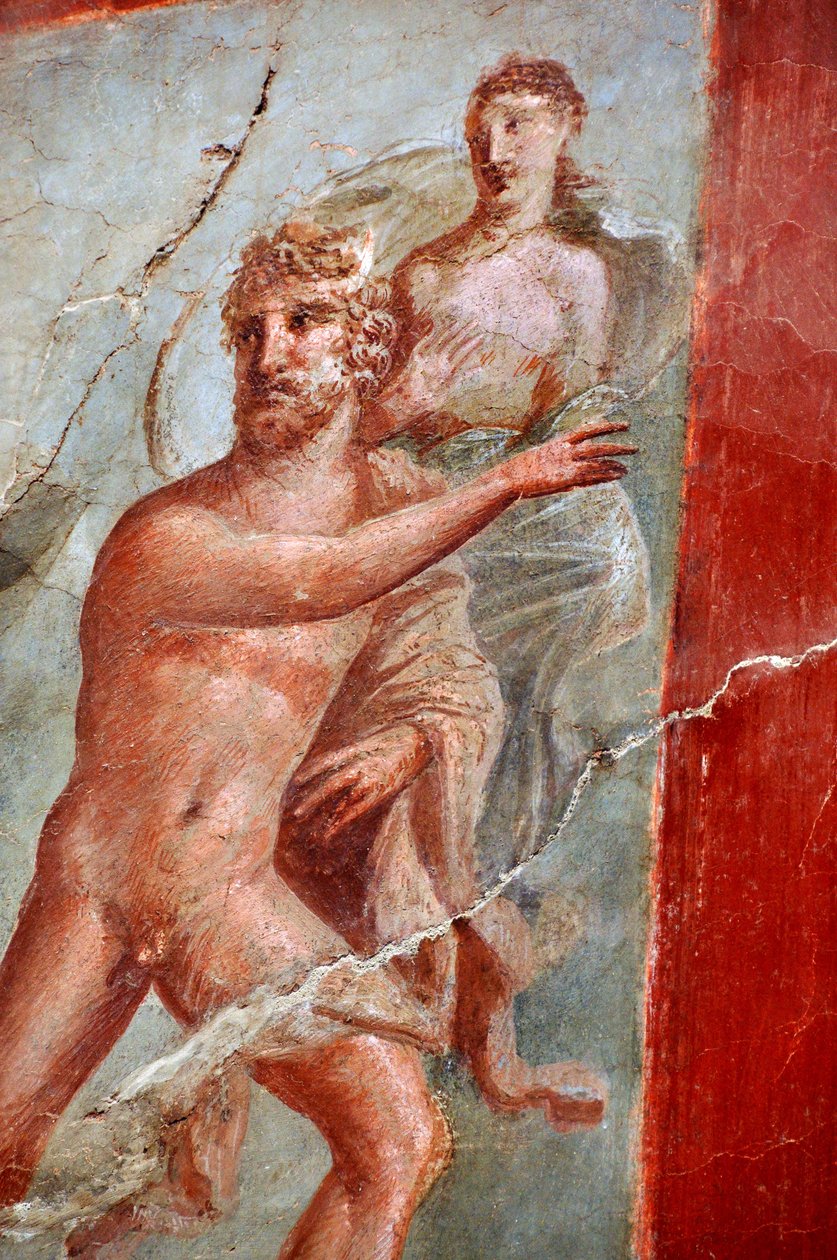 Detalle de un fresco del Colegio o Sacellum des Augustales, herculano (fresco) de Gallo Roman