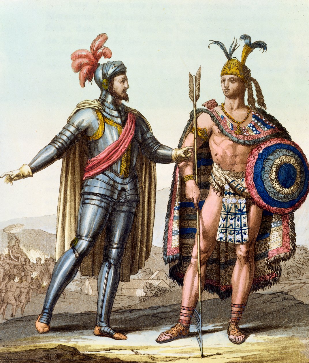 El Encuentro entre Hernán Cortés (1485-1547) y Moctezuma II (1466-1520) de 