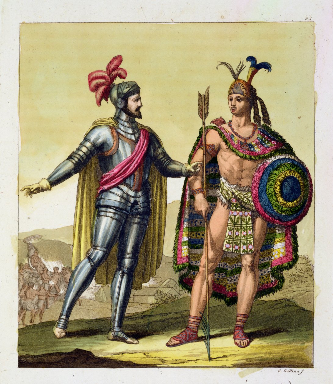 El encuentro entre Hernando Cortés (1485-1547) y Moctezuma II (1466-1520), de 