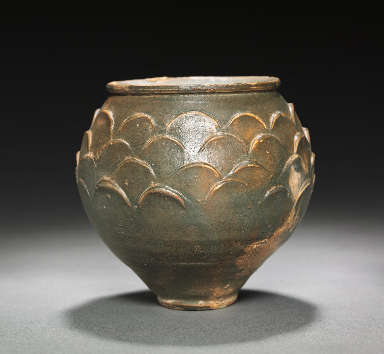 Vaso con Patrón de Escamas de Gallo Roman
