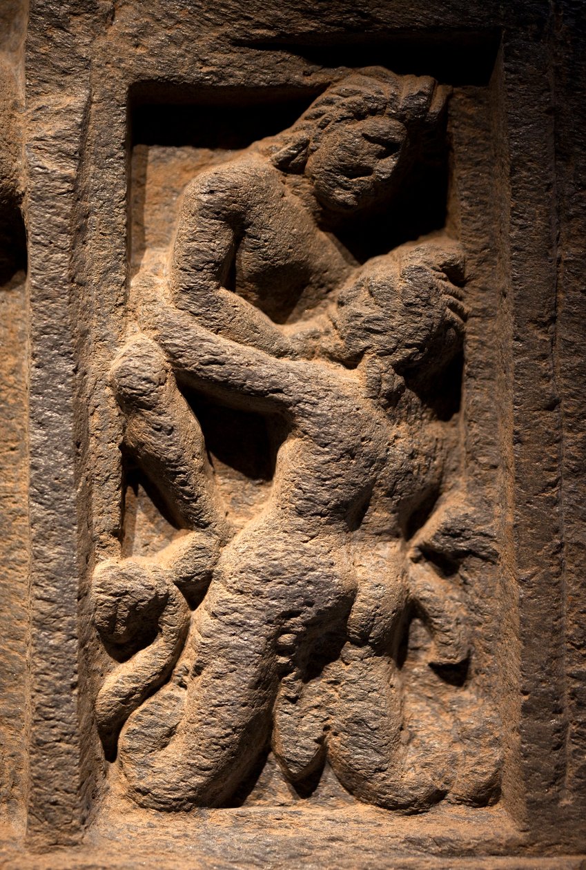Tritón. Bajo relieve esculpido, arte de Gandhara (Pakistán), siglo II-III de Gandhara School
