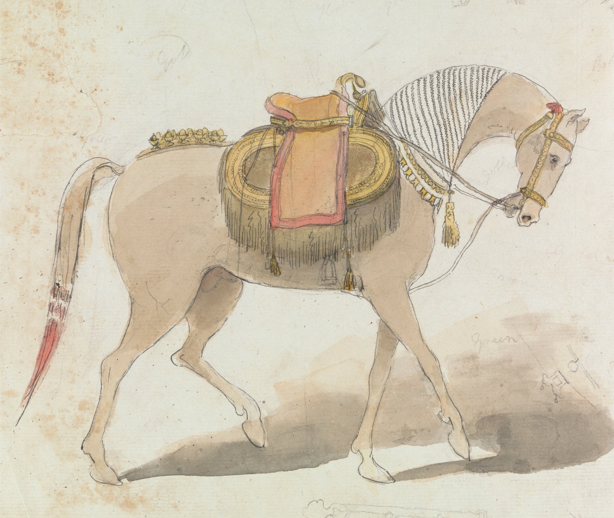 Caballo ensillado de forma elaborada de Gangaram Chintaman Tambat